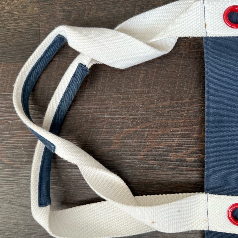 Large Red White and Blue Star Canvas Beach Weekend Tote Bag Large - Picture 6 of 9